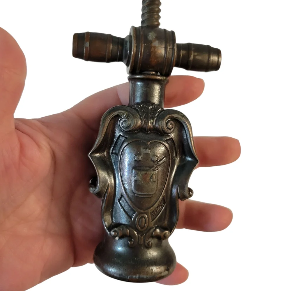 Vintage Fattoria Picedo Vini Pregiati Corkscrew Bronze Made In Italy